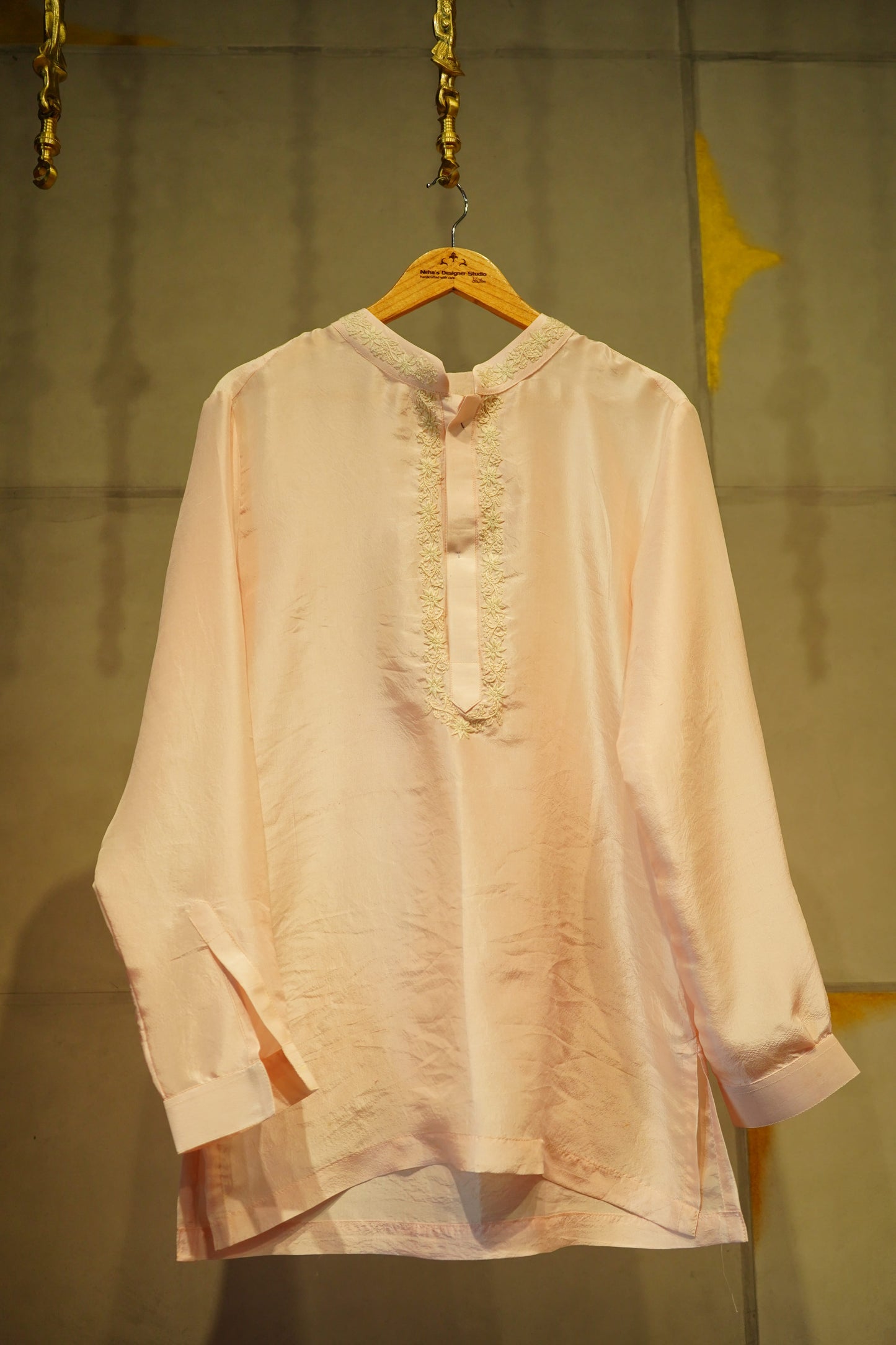 Blush Pink Raw Silk Kurta