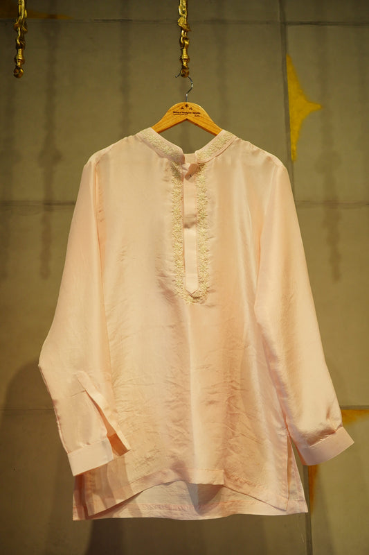 Blush Pink Raw Silk Kurta