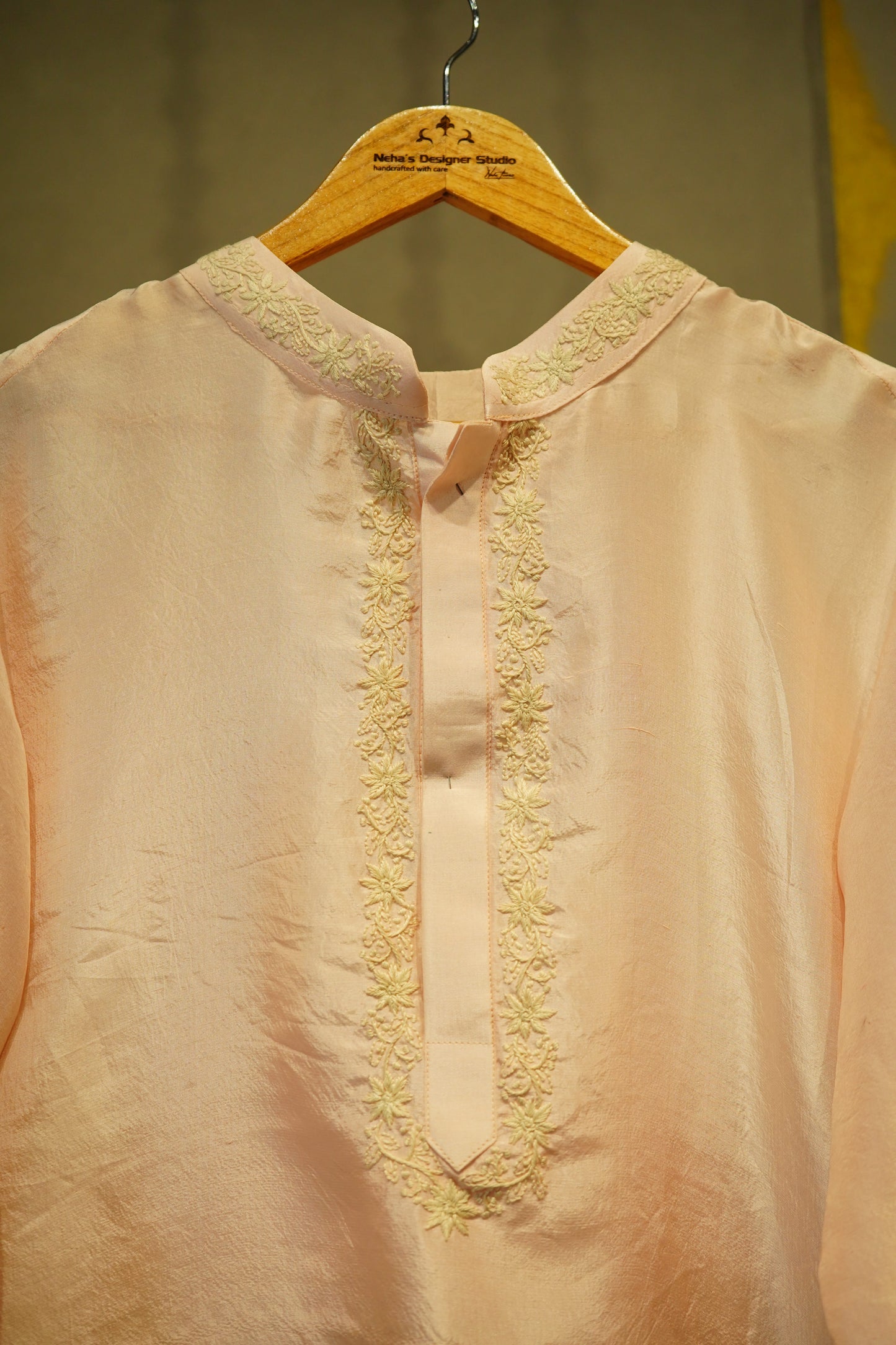 Blush Pink Raw Silk Kurta