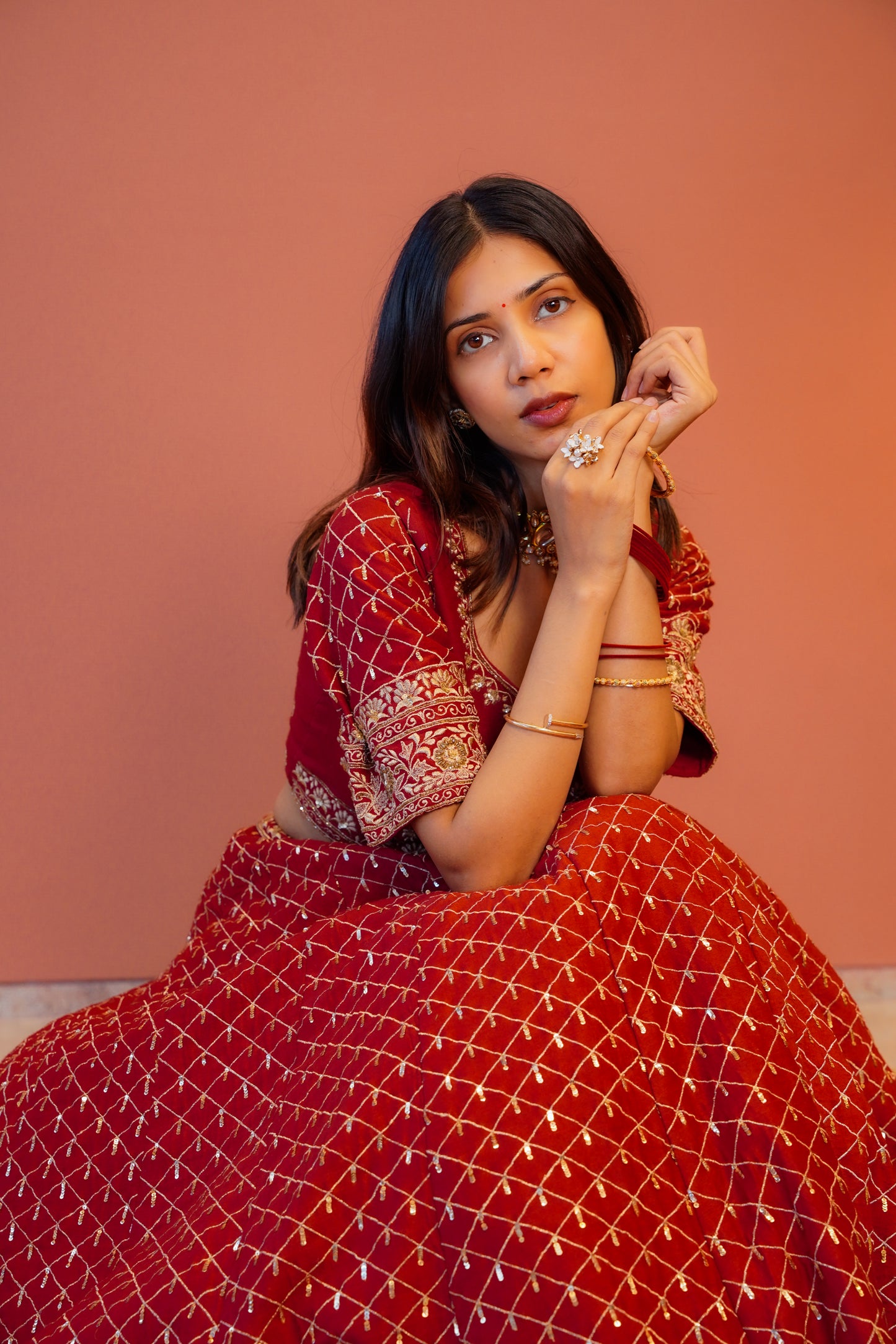 Rajwada maroon Silk Lehenga Set