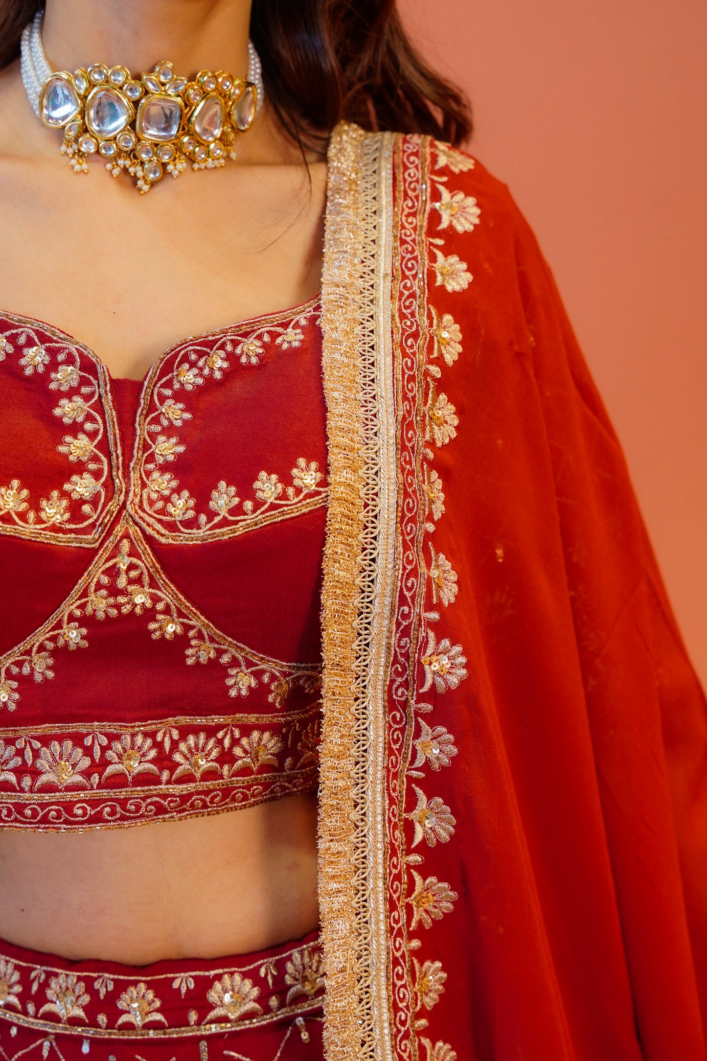 Rajwada maroon Silk Lehenga Set