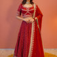 Rajwada maroon Silk Lehenga Set