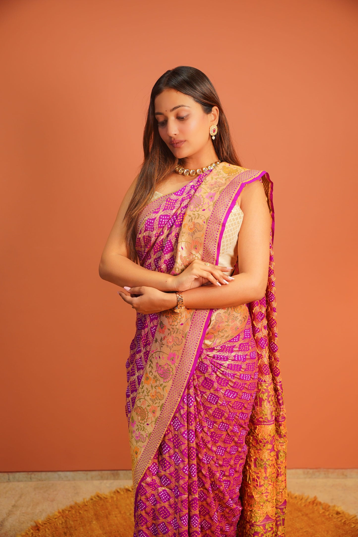Rangrani Banarasi Bandhej Saree