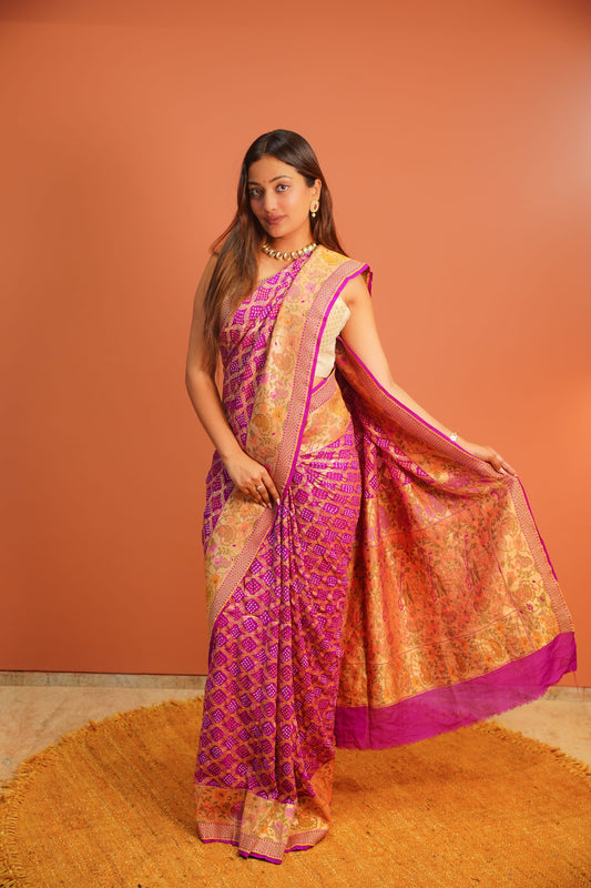 Rangrani Banarasi Bandhej Saree