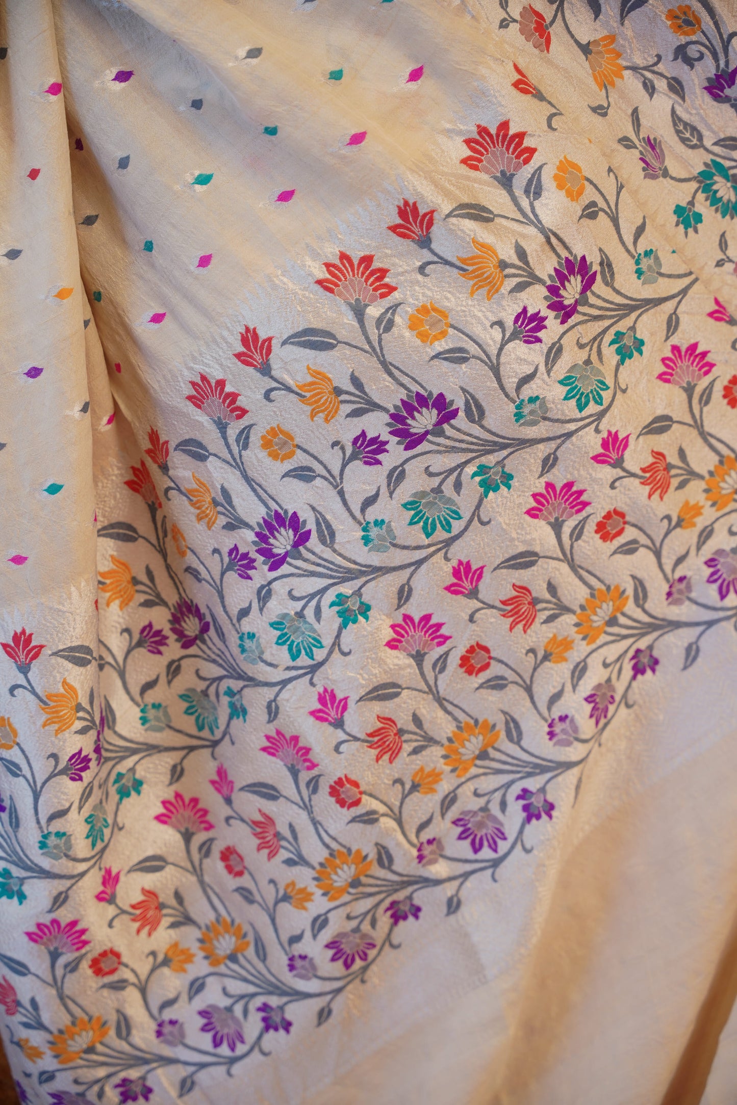 Gulbahar Ivory Floral Saree