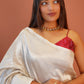 Chandrima Silver Satin Saree