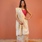 Heer Ivory Floral Banarasi Saree