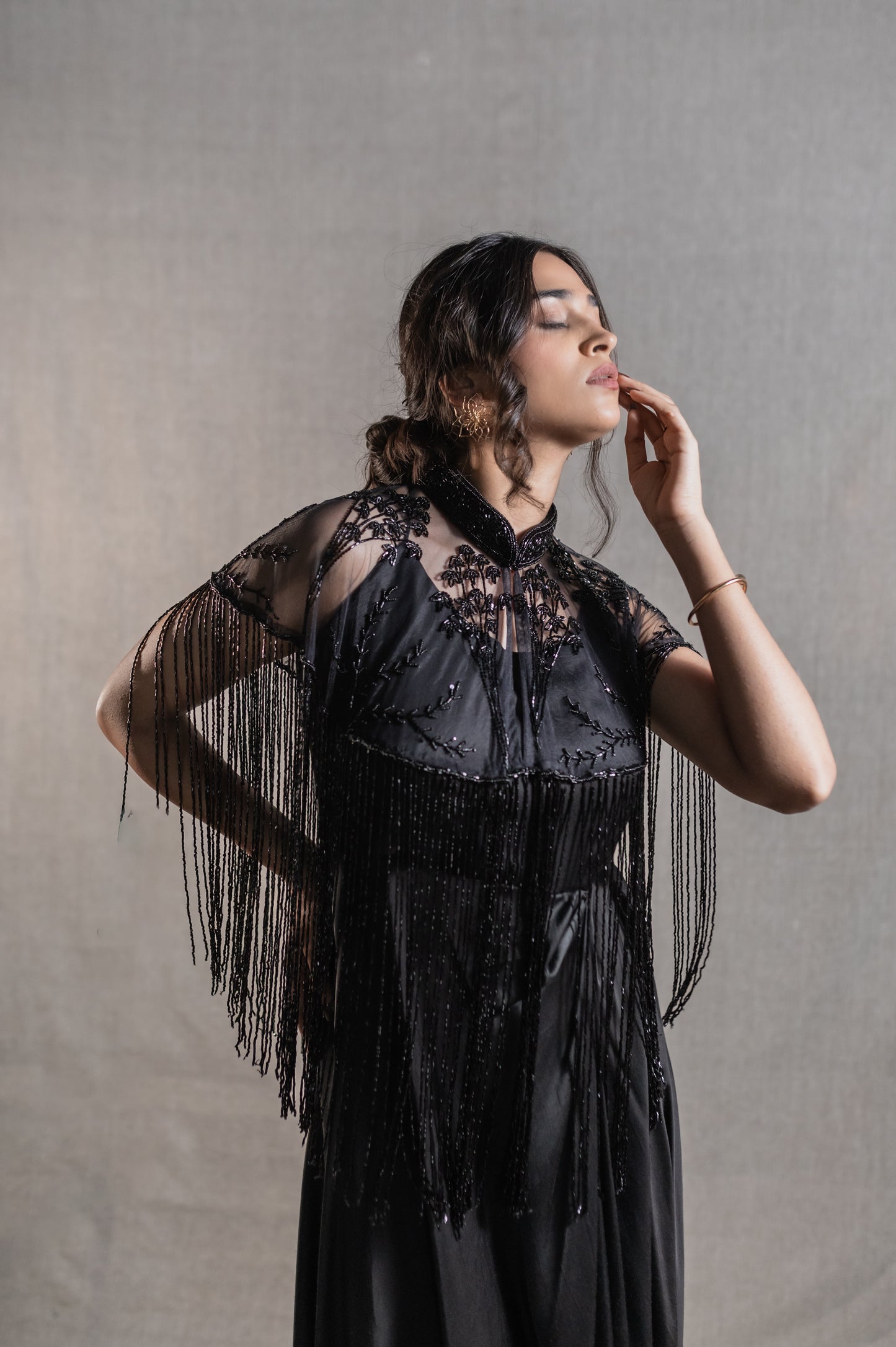 Midnight Fringe Gown